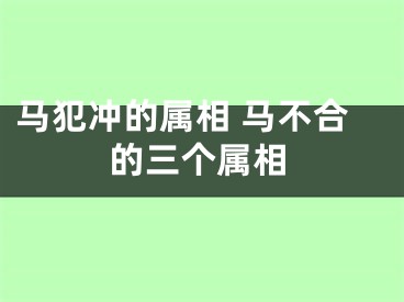 马犯冲的属相 马不合的三个属相