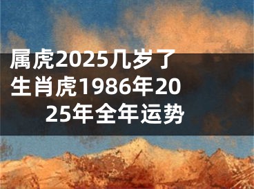 属虎2025几岁了 生肖虎1986年2025年全年运势