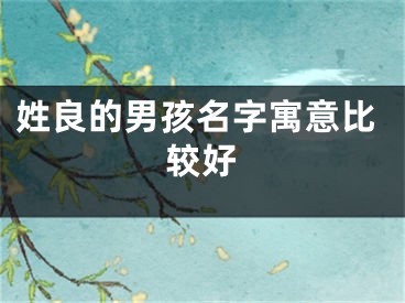姓良的男孩名字寓意比较好