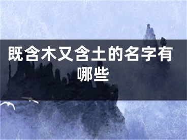 既含木又含土的名字有哪些