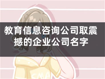 教育信息咨询公司取震撼的企业公司名字
