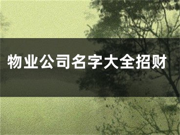 物业公司名字大全招财