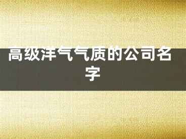 高级洋气气质的公司名字