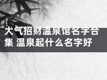 大气招财温泉馆名字合集 温泉起什么名字好