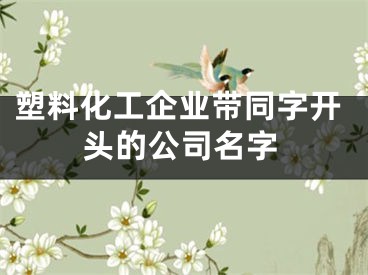 塑料化工企业带同字开头的公司名字