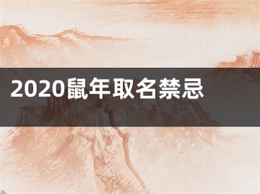 2020鼠年取名禁忌