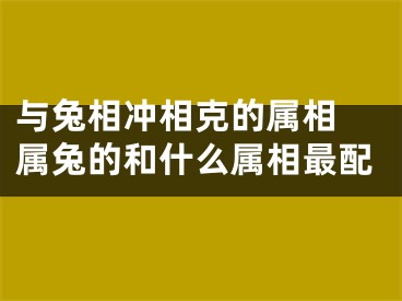 与兔相冲相克的属相 属兔的和什么属相最配