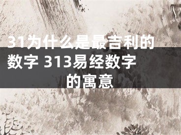 31为什么是最吉利的数字 313易经数字的寓意