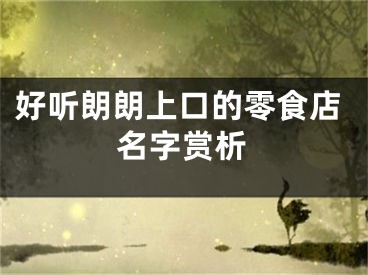 好听朗朗上口的零食店名字赏析