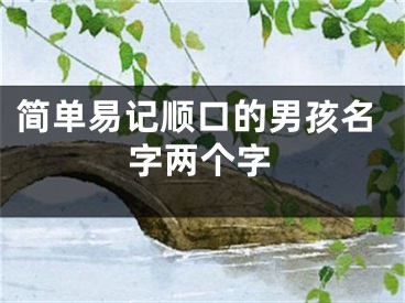 简单易记顺口的男孩名字两个字