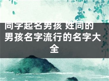 同字起名男孩 姓同的男孩名字流行的名字大全