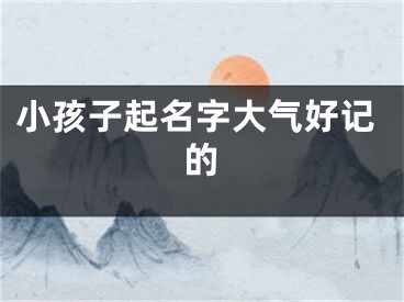 小孩子起名字大气好记的