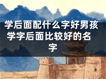 学后面配什么字好男孩 学字后面比较好的名字