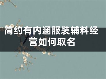 简约有内涵服装辅料经营如何取名