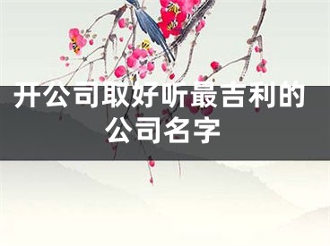 开公司取好听最吉利的公司名字