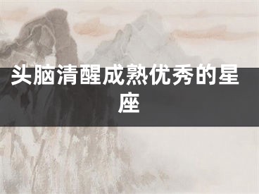 头脑清醒成熟优秀的星座