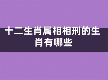 十二生肖属相相刑的生肖有哪些