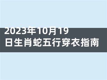 2023年10月19日生肖蛇五行穿衣指南