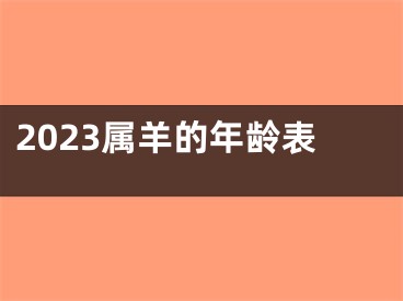 2023属羊的年龄表