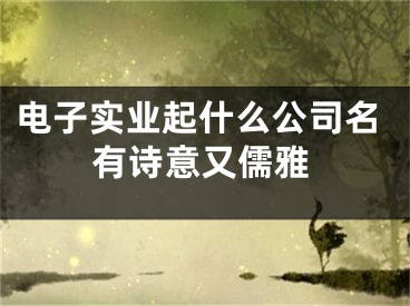 电子实业起什么公司名有诗意又儒雅