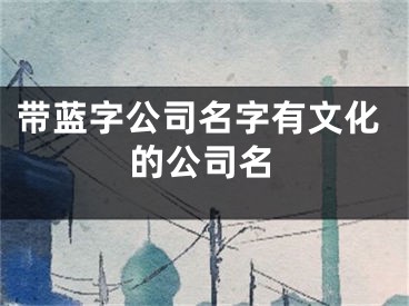 带蓝字公司名字有文化的公司名