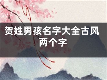贺姓男孩名字大全古风两个字