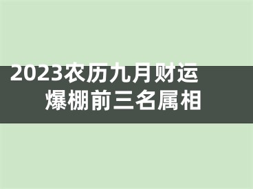 2023农历九月财运爆棚前三名属相