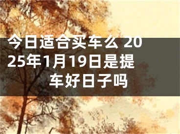 今日适合买车么 2025年1月19日是提车好日子吗