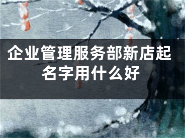企业管理服务部新店起名字用什么好