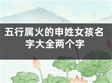 五行属火的申姓女孩名字大全两个字