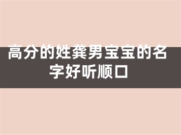 高分的姓龚男宝宝的名字好听顺口