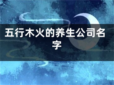 五行木火的养生公司名字