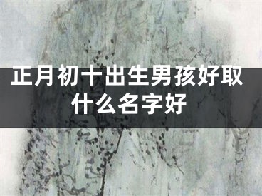 正月初十出生男孩好取什么名字好