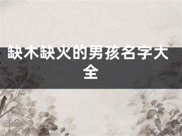 缺木缺火的男孩名字大全