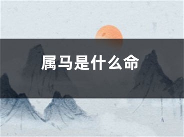 属马是什么命