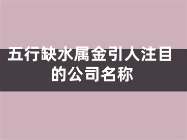 五行缺水属金引人注目的公司名称