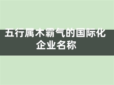 五行属木霸气的国际化企业名称