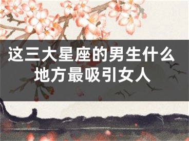 这三大星座的男生什么地方最吸引女人