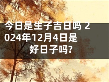 今日是生子吉日吗 2024年12月4日是好日子吗?