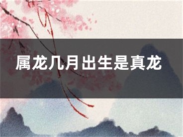 属龙几月出生是真龙