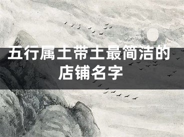 五行属土带土最简洁的店铺名字