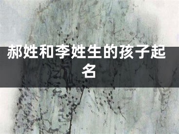 郝姓和李姓生的孩子起名