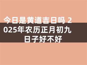 今日是黄道吉日吗 2025年农历正月初九日子好不好