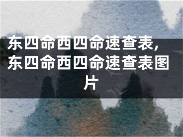 东四命西四命速查表,东四命西四命速查表图片