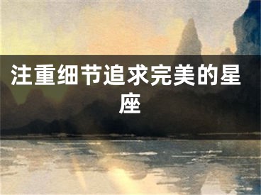 注重细节追求完美的星座