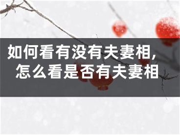 如何看有没有夫妻相,怎么看是否有夫妻相