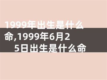 1999年出生是什么命,1999年6月25日出生是什么命