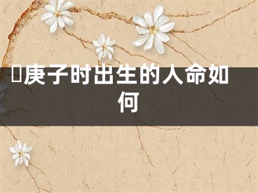 ​庚子时出生的人命如何