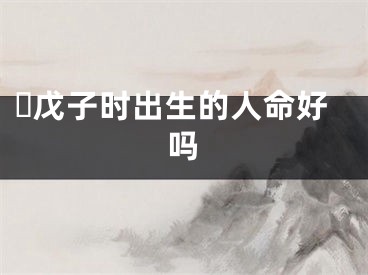 ​戊子时出生的人命好吗