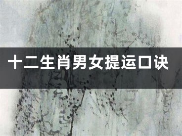 十二生肖男女提运口诀